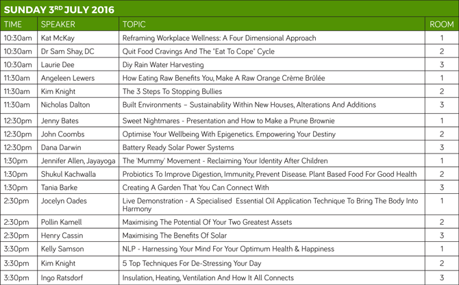 Green Living Show 2016 Seminars